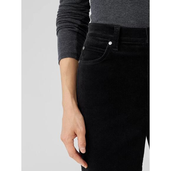 Eileen fisher Black Organic Cotton Stretch Velveteen Pant size SP - Picture 15 of 16